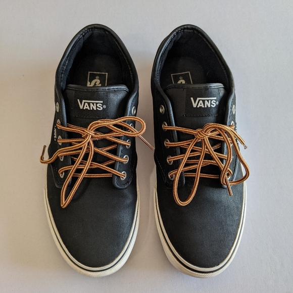 Vans Shoes | Vans Atwood Leather Black and Marshmallow Size Men's 9 | Color: Black | Size: 9 | Gena100moc's Closet